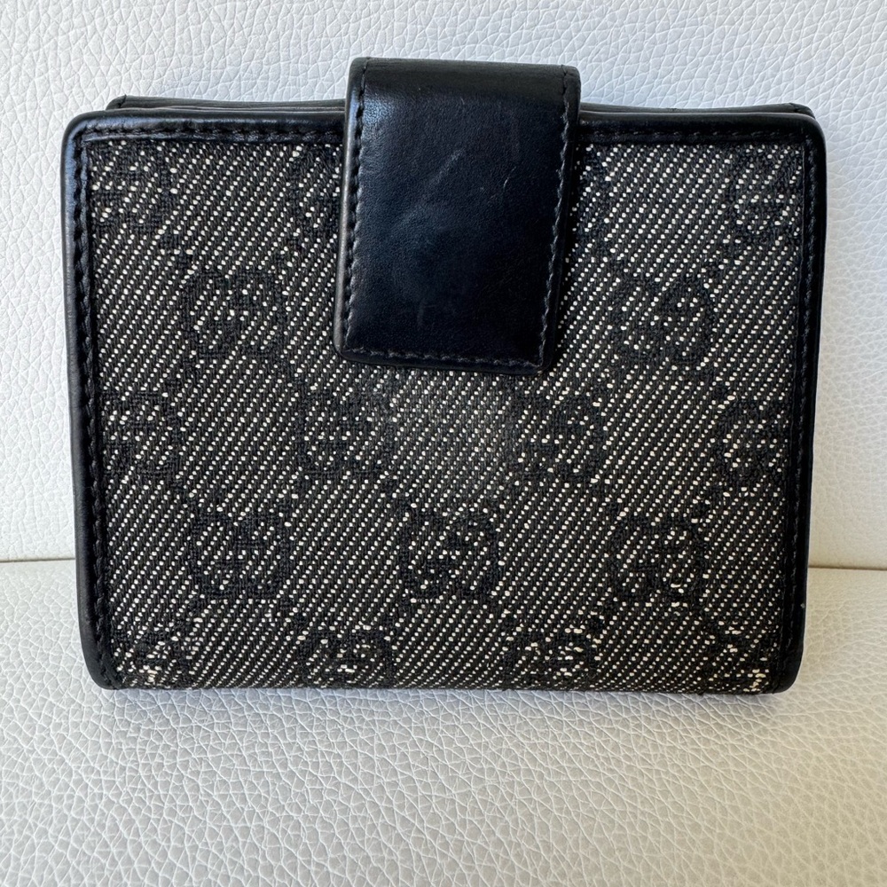 Gucci Denim Canvas & Leather Compact Wallet EUC - Picture 2 of 12